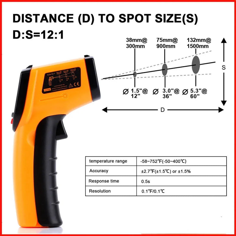 GM-320CWQ/Digital Infrared Laser Sira Thermometer, Contactless IR Thermometer, GM320 Temperature Gun,-50 ~ 380 °C