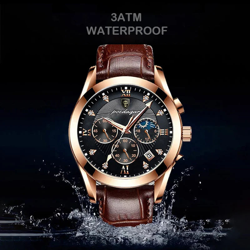 POEDAGAR 2021 New Fashion Mens Watches Waterproof Luminous Top Brand Luxury Quartz Wristwatch Full Stell Military Watch Clock