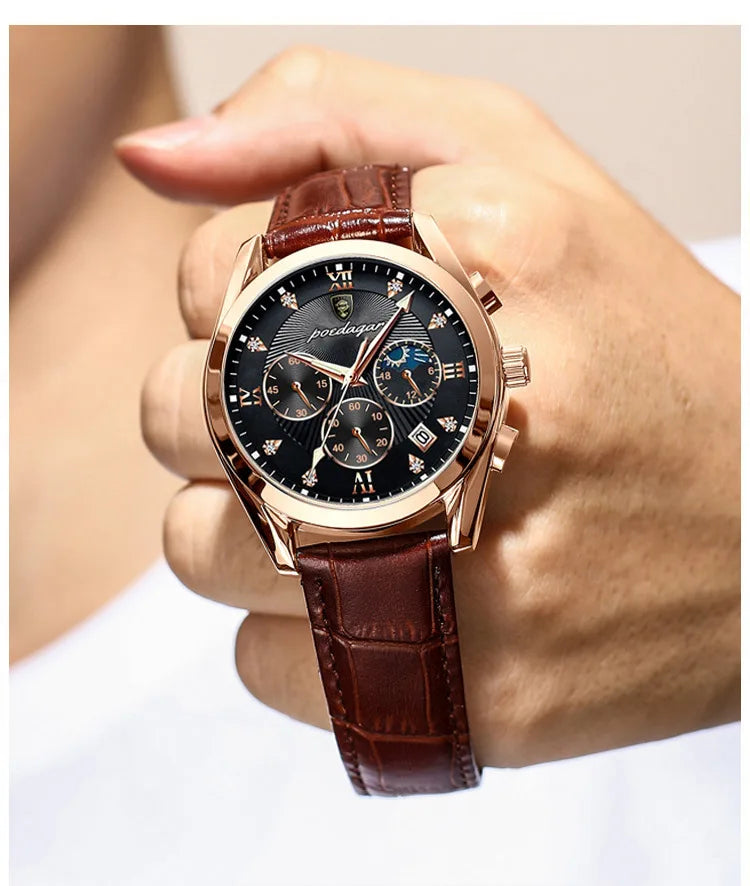 POEDAGAR 2021 New Fashion Mens Watches Waterproof Luminous Top Brand Luxury Quartz Wristwatch Full Stell Military Watch Clock