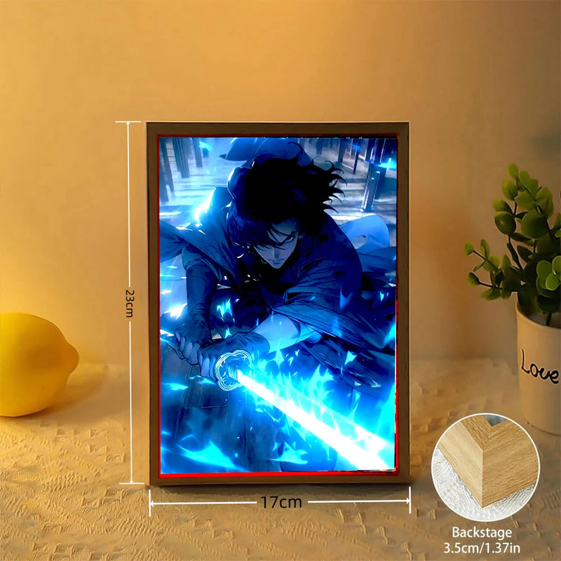 Anime Figure Light Painting Photo Frame League of Legends Figures Action Led Lamps Tabe Bedroom Decor moon Lamp Chirstmas Gifts