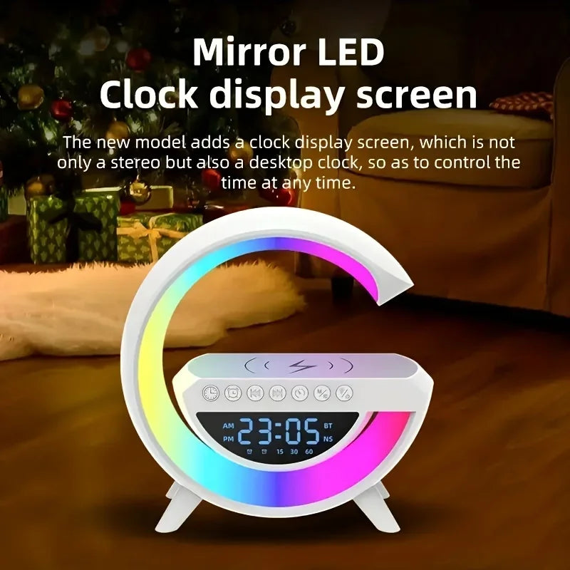 Smart Light LED Wireless Charger Bluetooth Speaker Alarm Clock RGB Atmosphere Lamp Bedroom Decoration Lamps Night Light