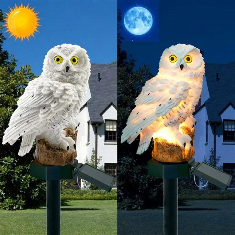 Outdoor Solar Lights Solar Powered LED Owl Garden Lights Owl Animal Lawn Lamps Waterproof Solar Lamp for Christmas Decoration