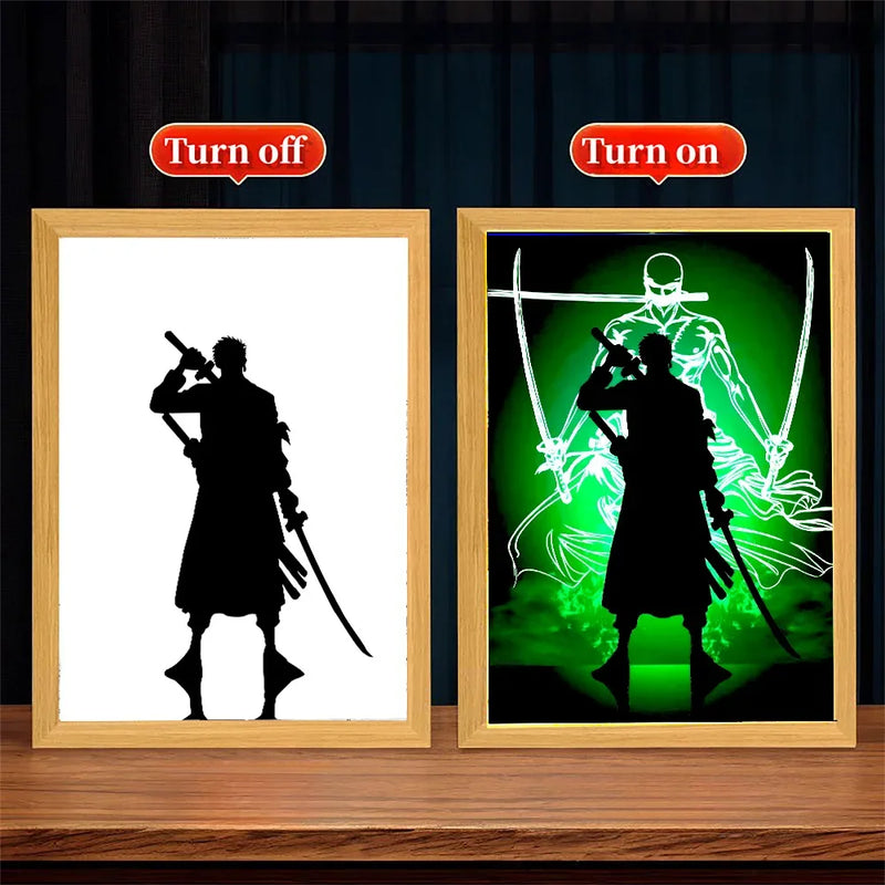 Light Painting Photo Frame Anime Figure Hunter×Hunter Led Night Light Killua Figures Action Collection Room Decor Gift Moon Lamp