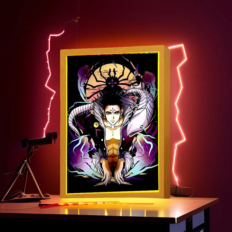 Light Painting Photo Frame Anime Figure Hunter×Hunter Led Night Light Killua Figures Action Collection Room Decor Gift Moon Lamp