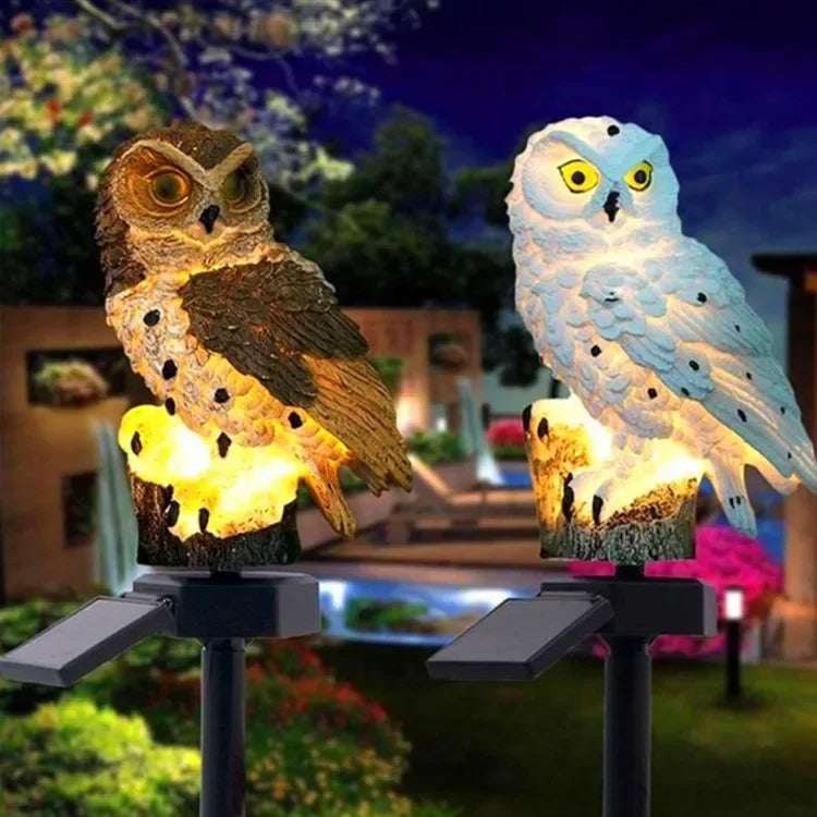 Outdoor Solar Lights Solar Powered LED Owl Garden Lights Owl Animal Lawn Lamps Waterproof Solar Lamp for Christmas Decoration