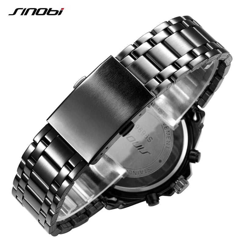 SINOBI Top Luxury Style Men's Watches Original Design Mans Quartz Wristwatches Chronograph Gifts Clock for Husband, Friend