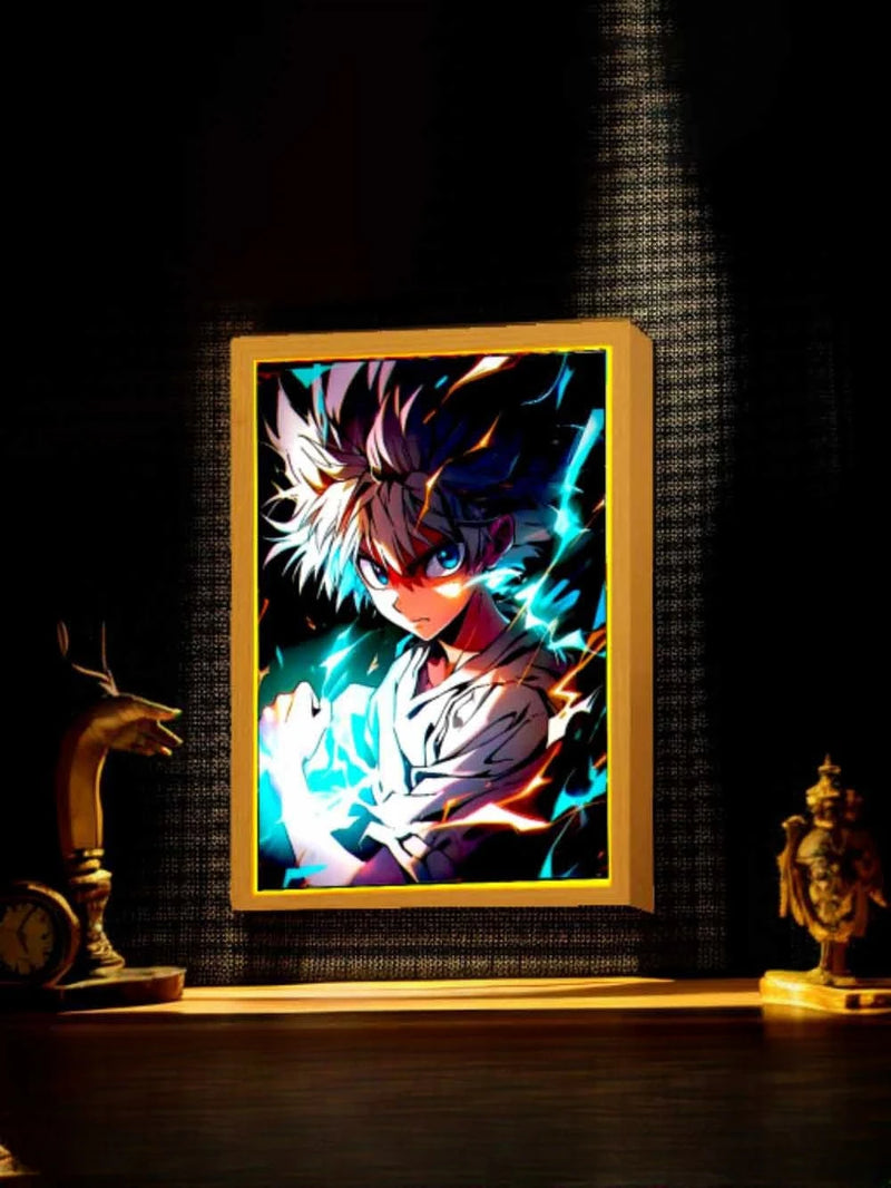 Light Painting Photo Frame Anime Figure Hunter×Hunter Led Night Light Killua Figures Action Collection Room Decor Gift Moon Lamp