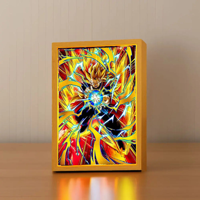 Anime Figure Dragon Ball Z Light Painting Photo Frame Goku Led Night Light Lamp Bedside Table Decorate Christmas Gifts Moon Lamp