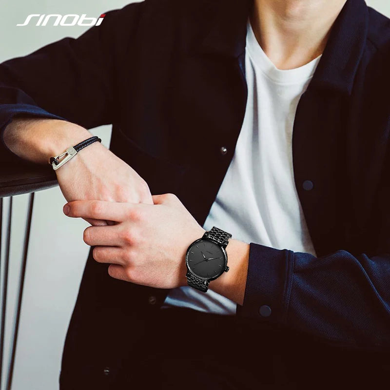 SINOBI Casual Design Men's Watches Fashion Mans Quartz Wristwatches Luminous Hands Male Gifts Clock Watch for Relogio Masculino