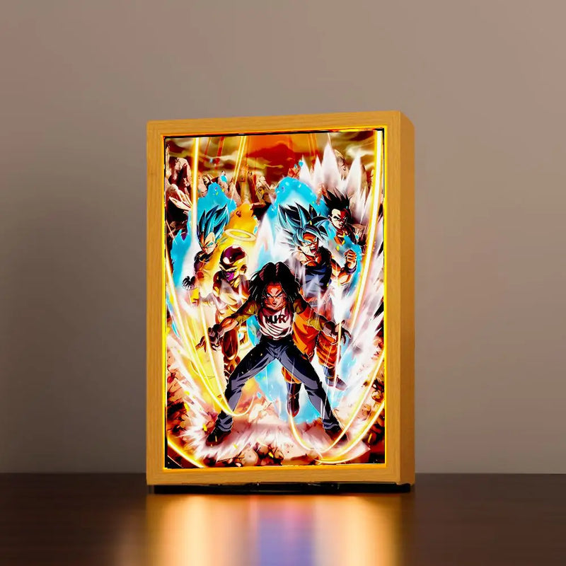 Anime Figure Dragon Ball Z Light Painting Photo Frame Goku Led Night Light Lamp Bedside Table Decorate Christmas Gifts Moon Lamp