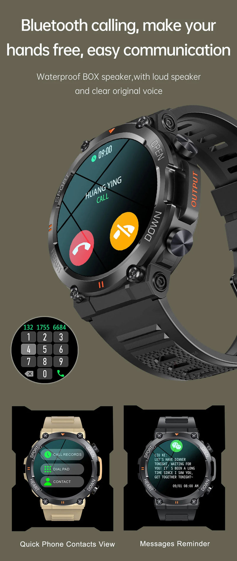 MEVADEN Smartwatch Masculino – 1,39” HD com Chamadas Bluetooth