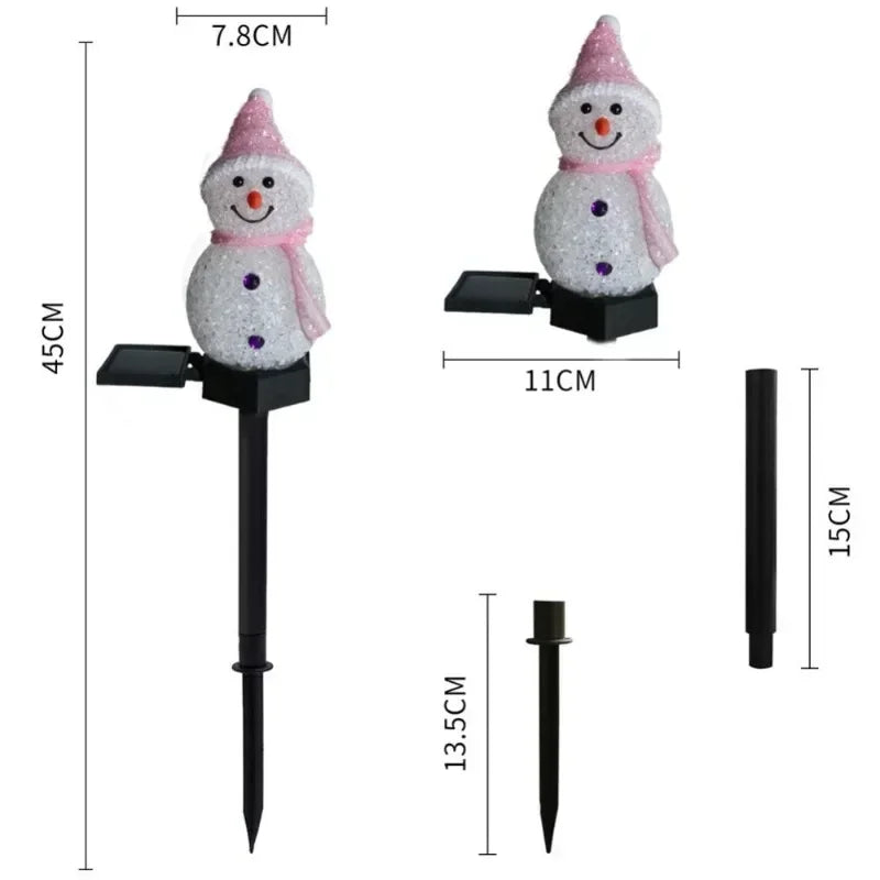 2024 New Snowman Plug Lights Outdoor Solar Christmas Decorations Lights For Garden Holiday Decoration Waterproof Lawn Light