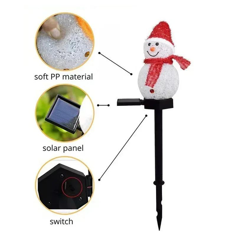 2024 New Snowman Plug Lights Outdoor Solar Christmas Decorations Lights For Garden Holiday Decoration Waterproof Lawn Light