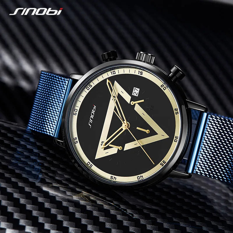 Sinobi Fashion Men's Watches Creative Design Quartz Wristwatches Chronograph Multifunction Man's Sports Watches Gifts for Male