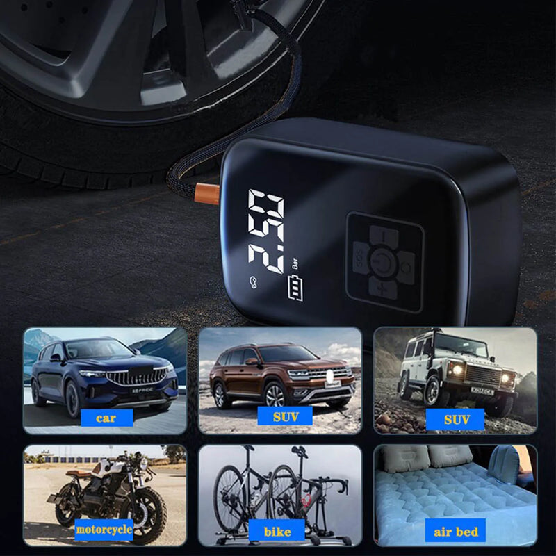 Portable  Electric Tire Inflator Pump  Wireless Car Air Compressor 150PSI Mini Car Air Pump For Car Motorcycle Bicycle Tire