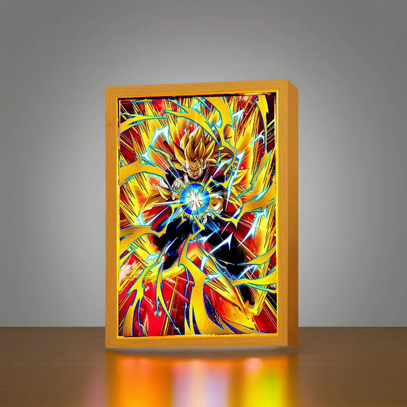 Anime Figure Dragon Ball Z Light Painting Photo Frame Goku Led Night Light Lamp Bedside Table Decorate Christmas Gifts Moon Lamp