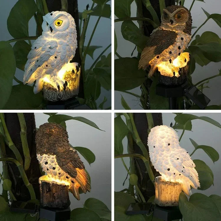 Outdoor Solar Lights Solar Powered LED Owl Garden Lights Owl Animal Lawn Lamps Waterproof Solar Lamp for Christmas Decoration