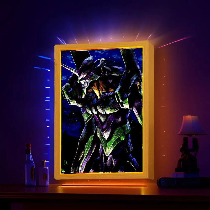 Neon Genesis Evangelion Anime Figure Light Painting Photo Frame Night Light Action Figures Asuka Room Decoration Christmas Gifts