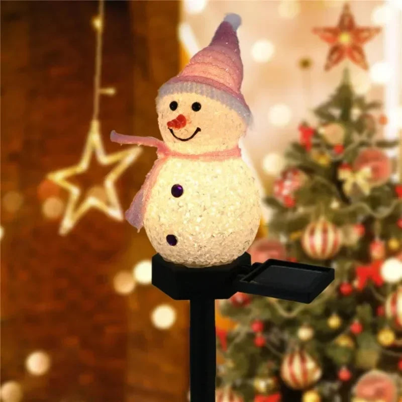 2024 New Snowman Plug Lights Outdoor Solar Christmas Decorations Lights For Garden Holiday Decoration Waterproof Lawn Light