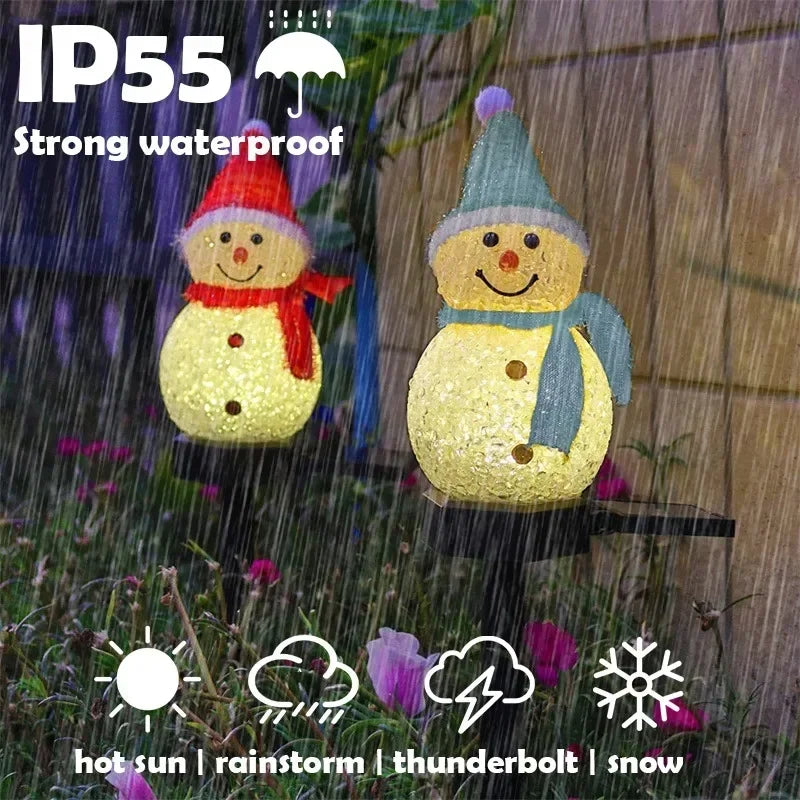 2024 New Snowman Plug Lights Outdoor Solar Christmas Decorations Lights For Garden Holiday Decoration Waterproof Lawn Light