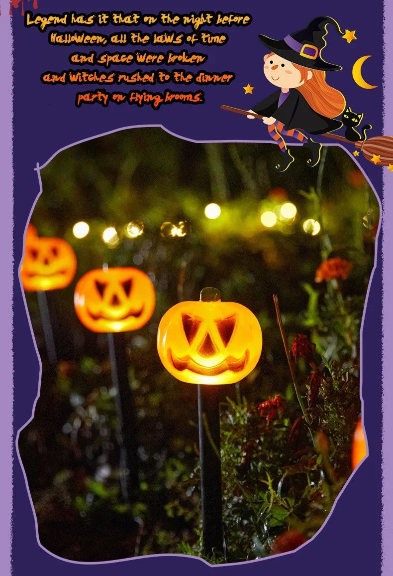 2PCS Solar Powered Lawn Lamp  Set of 5 Cute Ghost lanterns Decorated Halloween Party Decoration For Home bar Atmosphere Decor