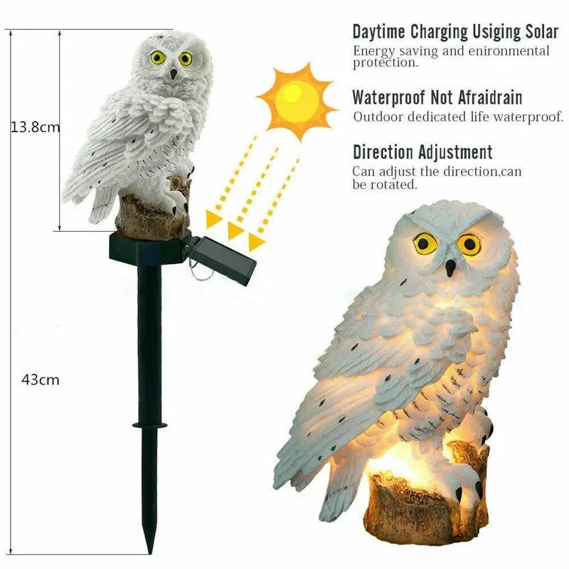 Outdoor Solar Lights Solar Powered LED Owl Garden Lights Owl Animal Lawn Lamps Waterproof Solar Lamp for Christmas Decoration