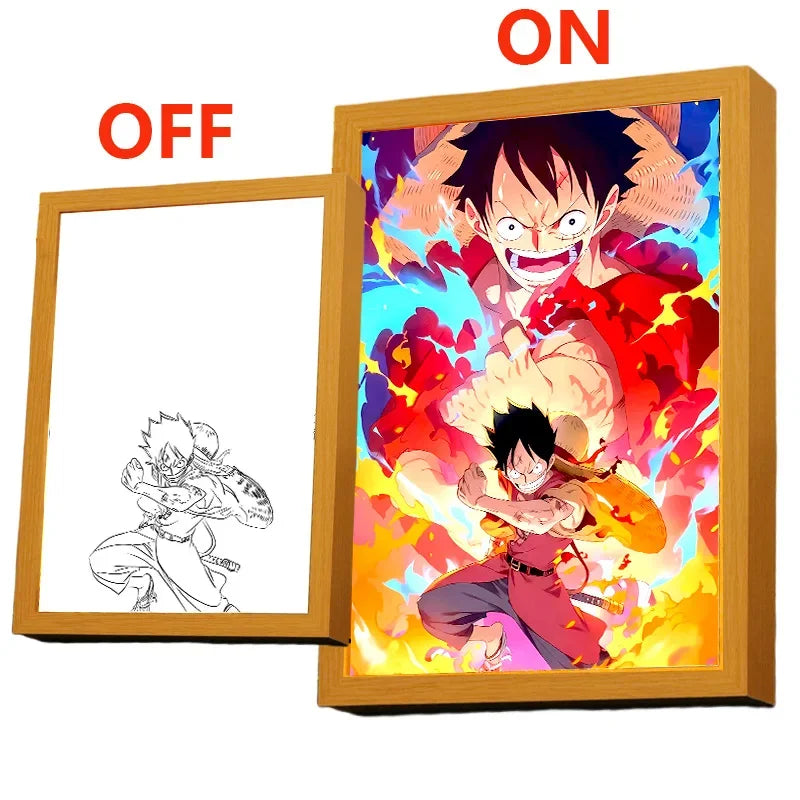 Light Painting Photo Frame Anime Figure Hunter×Hunter Led Night Light Killua Figures Action Collection Room Decor Gift Moon Lamp