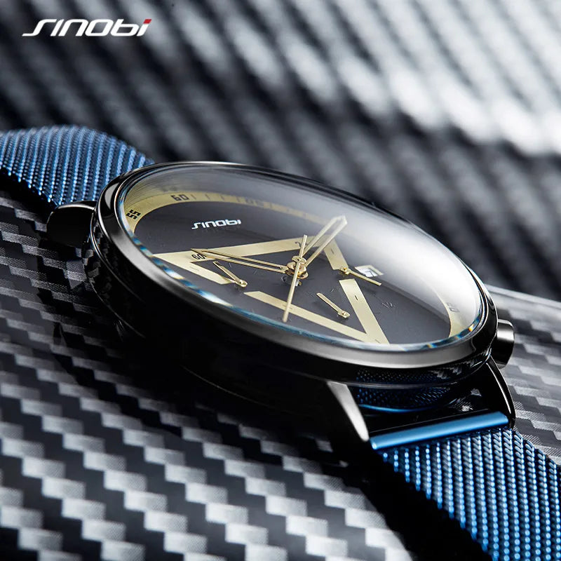 Sinobi Fashion Men's Watches Creative Design Quartz Wristwatches Chronograph Multifunction Man's Sports Watches Gifts for Male